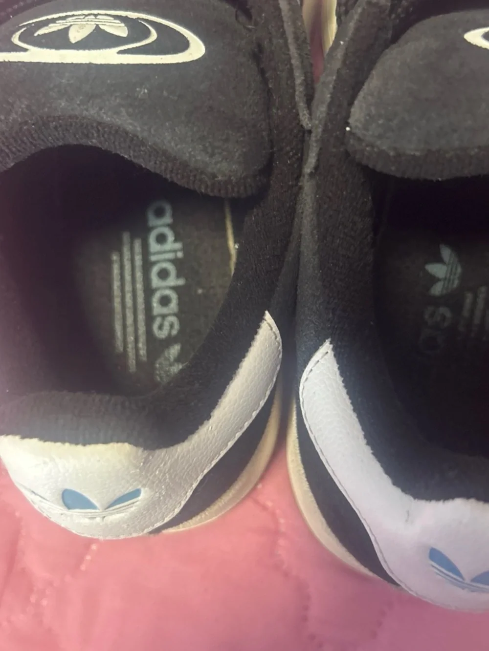 adidas Kids Black Sneakers with Light Blue Stripes